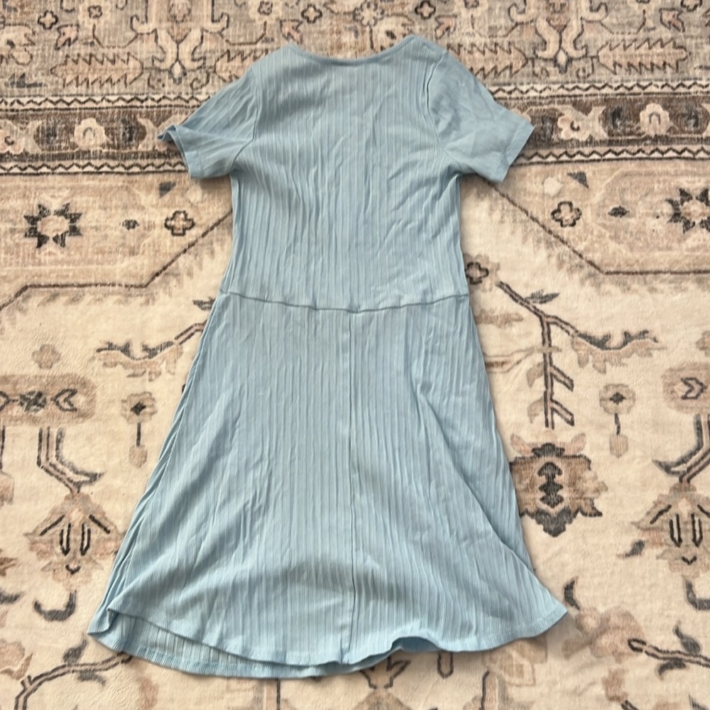 Light Blue Ribbed Dress - Picture 3 of 3
